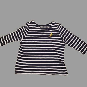 Navy Striped Women’s Old Navy Shirt with Parrot